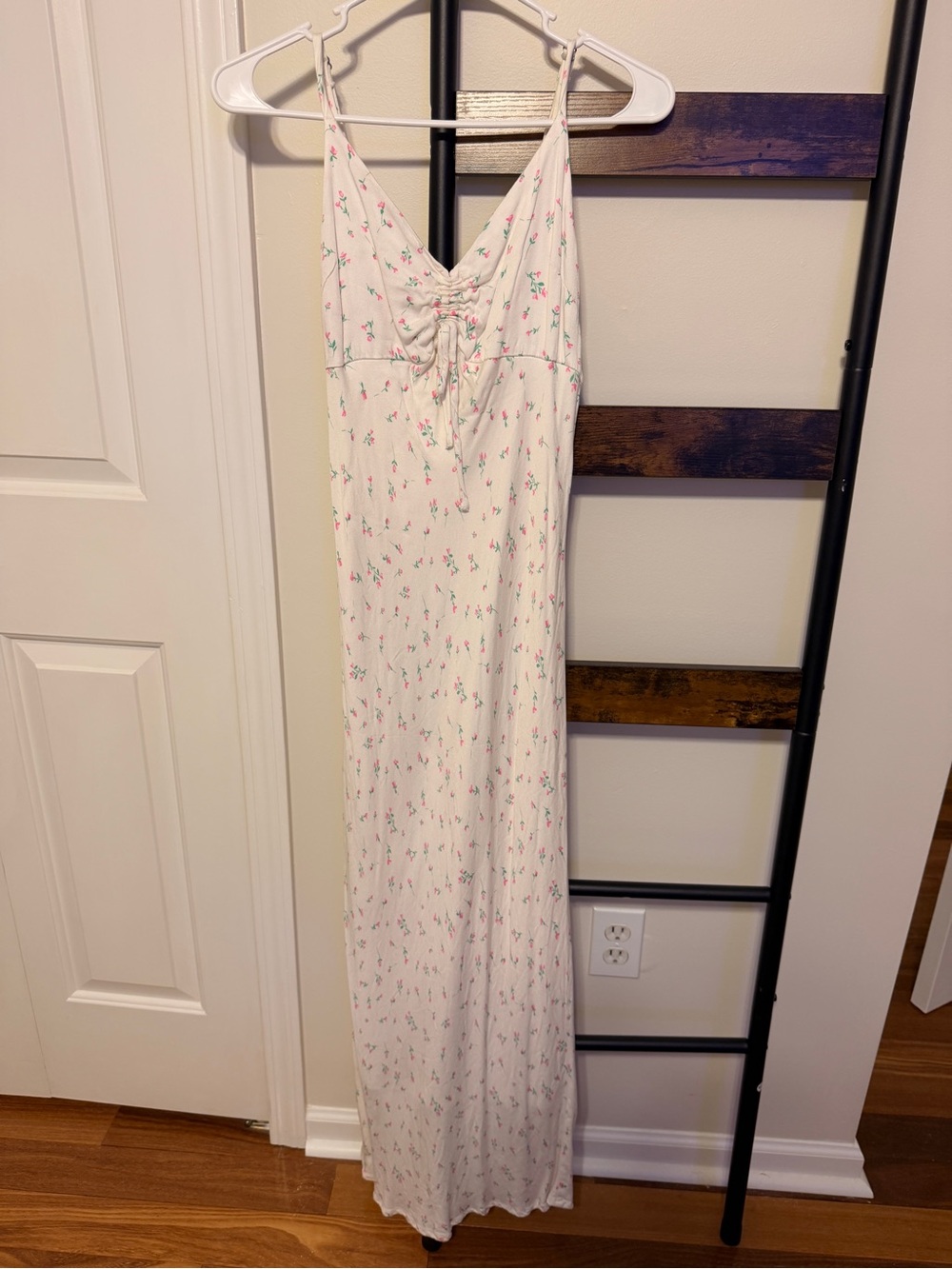 White Floral Maxi Slip Dress